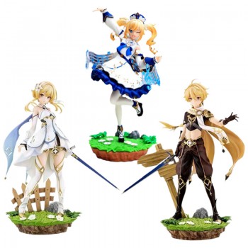 Genshin Impact Aether Lumine Barbara game figure