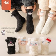 Kuromi Melody Cinnamoroll kitty thick socks a pair
