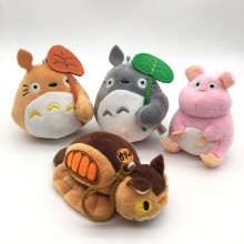 4inches Totoro anime plush dolls set(4pcs a set)