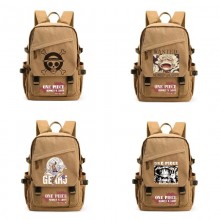 One Piece anime canvas backpack bag