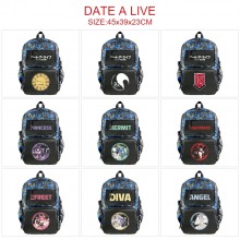 Date A Live anime nylon backpack bag