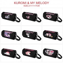 Melody Kuromi anime canvas pen case pencil bag