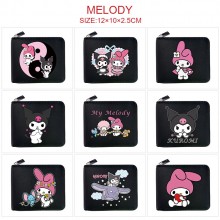 Melody Kuromi anime zipper wallet purse