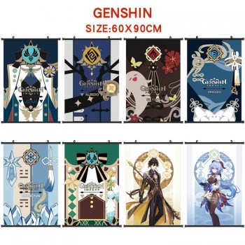 Genshin Impact game wall scroll wallscrolls 60*90CM