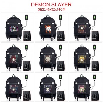 Demon Slayer anime USB charging laptop backpack school bag