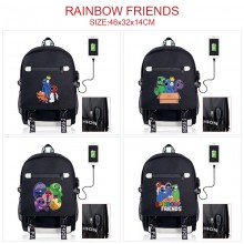 Rainbow Friends game USB charging laptop backpack school bag