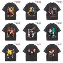 Demon Slayer anime short sleeve wash water worn-out cotton t-shirt