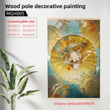 Naraka Bladepoint game wood pole decorative painting wall scrolls
