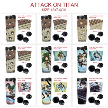 Attack on Titan anime plastic insulated mug cup