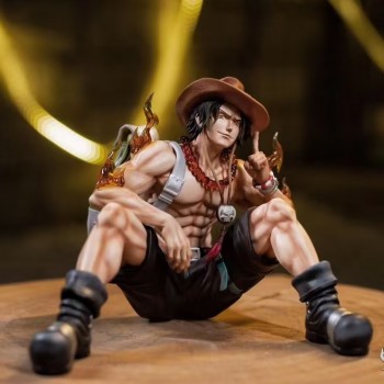 One Piece Portgas D Ace sitting anime figure