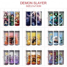 Demon Slayer anime coffee water bottle cup with straw stainless steel