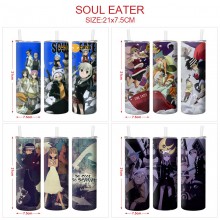 Soul Eater anime coffee water bottle cup with straw stainless steel