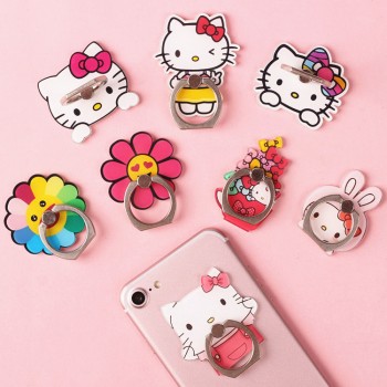 Hello Kitty anime mobile phone ring iphone finger ring round