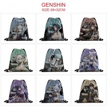 Genshin Impact game nylon drawstring backpack bag