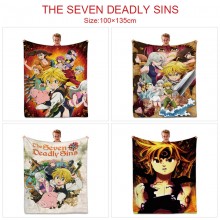 The Seven Deadly Sins anime flano summer quilt bla...
