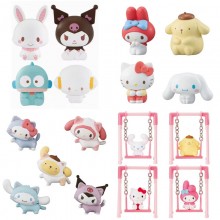 Melody kitty Cinnamoroll Kuromi Pochacco anime figures set