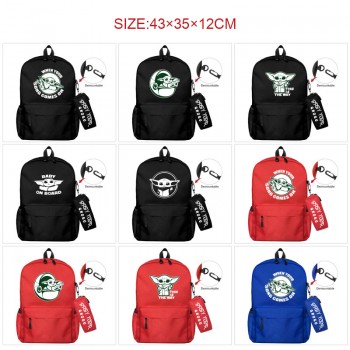 Star Wars Yoda anime backpack bag + pen bag