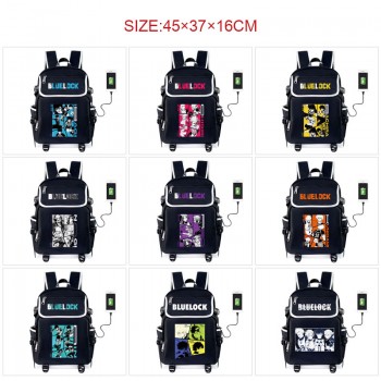 Blue Lock anime USB charging laptop backpack school bag