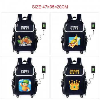 Fall Guys game USB charging laptop backpack school bag