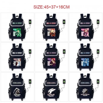 My Hero Academia anime USB charging laptop backpack school bag