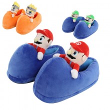 Super Mario Naruto plush slippers shoes a pair 28CM