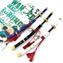 One Piece Zoro anime mini weapon sword knife key chain with holder 22CM