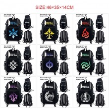 Honkai Star Rail game USB camouflage backpack school bag