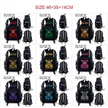 One Piece anime USB camouflage backpack school bag