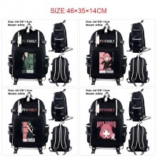 SPY FAMILY anime USB camouflage backpack school bag