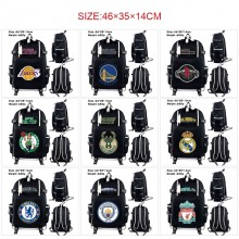 NBA basketball football USB camouflage backpack sc...