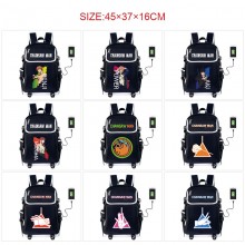 Chainsaw Man anime USB charging laptop backpack school bag