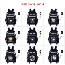 Demon Slayer anime USB charging laptop backpack sc...