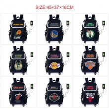 NBA basketball USB charging laptop backpack school bag