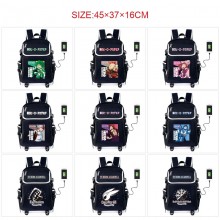 My Hero Academia anime USB charging laptop backpac...