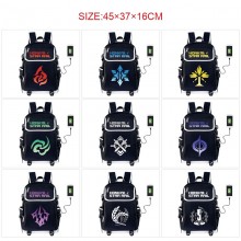 Honkai Star Rail game USB charging laptop backpack...