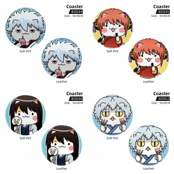 Gintama anime soft pvc coaster coffee cup mats pad