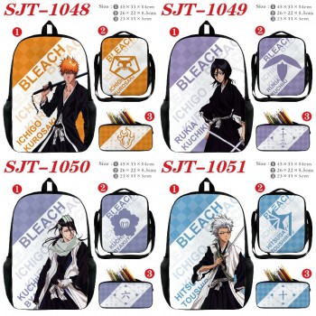 Bleach anime nylon backpack bag shoulder pencil case set