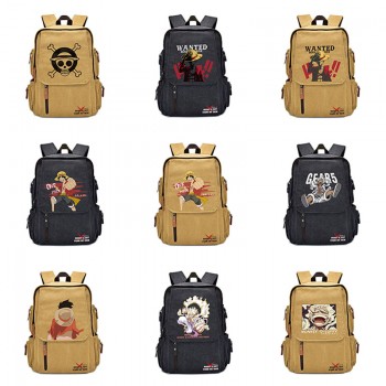 One Piece anime canvas backpack bag