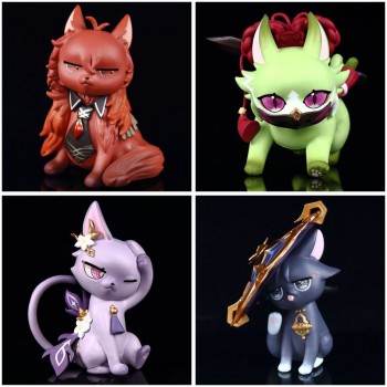 Genshin Impact Scaramouche Kuki Shinobu Diluc Ragnvindr Keqing cat game figure