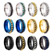 Men fashion decompression movable rings