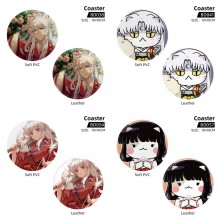 Inuyasha anime soft pvc coaster coffee cup mats pad