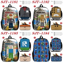 ROBLOX game nylon backpack bag shoulder pencil case set