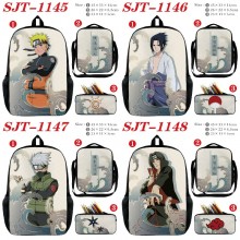 Naruto anime nylon backpack bag shoulder pencil ca...