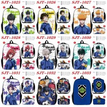 Blue Lock anime nylon backpack bag shoulder pencil...