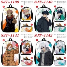 Jujutsu Kaisen anime nylon backpack bag shoulder pencil case set