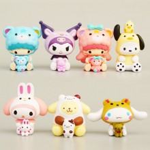 Melody Cinnamoroll Kuromi anime figures set(7pcs a...