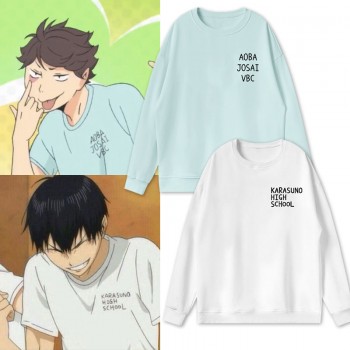 Haikyuu anime round neck thin long sleeve cotton hoodies