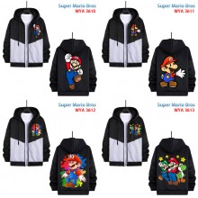 Super Mario anime zipper cotton long sleeve hoodie...