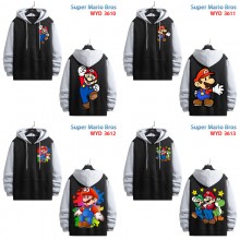 Super Mario anime zipper cotton long sleeve hoodie...