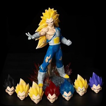 Dragon Ball Super Saiyan Vegeta anime figure(with 8 heads)